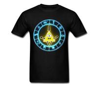 Super Running Gravity Falls Bill Cipher New Wave - Camiseta de Manga Corta para Hombre, Color Blanco