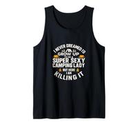 Super Sexy Camping Lady Funny Camper Outdoor Camping Mujeres Camiseta sin Mangas