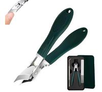 Super Sharp Oblique Nail Clippers, Three Sets of Eagle Beak Beveled Nail Clippers, Wide Jaw Opening Anti-Splash Slanted Nail Clipper, for Thick Nails (Green)