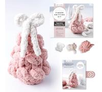 Super Simple Finger Knitting Kit Sugarplum Christmas Tree: Everything You Need Is Included: Chunky Yarn, Fiberfill, Instruction Booklet, Exclusive ... and Collectible Sticker; Beginner Friendly!