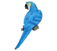Súper Simulación Pájaro Loro Escultura de Jardín Decoración del Hogar Resina Roja Izquierda 31cm (No. 1 Azul a la Derecha)