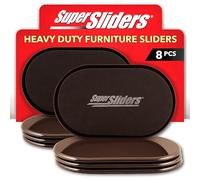 Super Sliders 4725095N - Mueve Muebles Pesados XL Reutilizables para moquetas, Mueve rápida y fácilmente Cualquier artículo, marrón, Paquete de 8