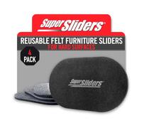 Super Sliders Muebles ovalados Reutilizables de 5 3/4 x 9 1/2 Pulgadas para Superficies duras, Movimiento sin Esfuerzo y protección de Superficies, Gris (Paquete de 4)