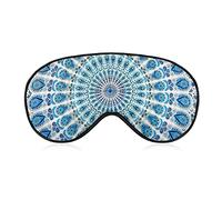 Super Smooth Hippy Mandala Bohemian Sky Blue Art Antifaz para dormir avión Dry Eye, antifaz para dormir para niñas, mujeres y niños, alivia el estrés ocular