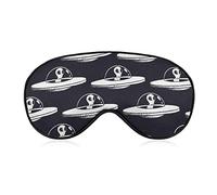 Super Smooth Soft Galaxy Space Alien UFO Art Sleep Eye Mask para siestas Travel Blindfold Game, 3D Eye Cover para hombres y mujeres, alivia el estrés ocular