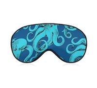 Super Smooth Soft Octopus Blue Art Eye Mask para siestas Plane Yoga, 3D Eye Cover para hombres, mujeres, niños, aliviar el estrés ocular