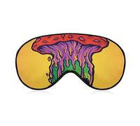 Super Smooth Soft Psychedelic Magic Mushrooms Trippy Green Eye Art Eye Mask para siestas Plane Yoga, 3D Eye Cover para hombres, mujeres y niños, alivia el estrés ocular