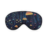 Super Smooth Soft Trippy Magical Mushroom Art Sleep Eye Mask para siestas Travel Blindfold Game, 3D Eye Cover para hombres y mujeres, alivia el estrés ocular