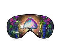 Super Smooth Soft Trippy Magical Mushrooms Art Sleep Antifaz para dormir por la noche Shift Work Blindfold Game, Sleeping Eye Mask para hombres, mujeres y niños, alivia el estrés ocular