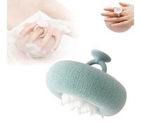 Super Soft Sunflower Suction Cup Bath Ball, 2-in-1 Sunflower Bath Ball, Exfoliating Baths Sponge Mesh Cleaning Brush, with Hanging and Suction Cup for Shower Women Men (Cyan)