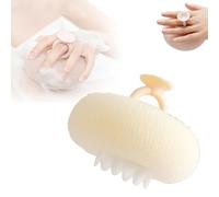 Super Soft Sunflower Suction Cup Bath Ball, 2-in-1 Sunflower Bath Ball, Exfoliating Baths Sponge Mesh Cleaning Brush, with Hanging and Suction Cup for Shower Women Men (White)