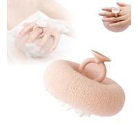 Super Soft Sunflower Suction Cup Bath Ball, 2-in-1 Sunflower Bath Ball, Exfoliating Baths Sponge Mesh Cleaning Brush, with Hanging and Suction Cup for Shower Women Men (Pink)