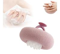 Super Soft Sunflower Suction Cup Bath Ball, 2-in-1 Sunflower Bath Ball, Exfoliating Baths Sponge Mesh Cleaning Brush, with Hanging and Suction Cup for Shower Women Men (Purple)