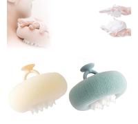 Super Soft Sunflower Suction Cup Bath Ball, 2025 Upgraded 2-in-1 Sunflower Bath Ball Exfoliating Shower Brushes,Shower Gloves Exfoliating Accessories for Men and Women(Begie+green)