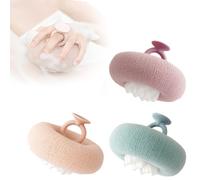 Super Soft Sunflower Suction Cup Bath Ball, Upgraded 2-In-1 Sunflower Bath Ball, Sponge Mesh Pouf Shower For Women, Men Shower(3pcs)
