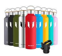 Super Sparrow Botella Agua Acero Inoxidable - Botella Agua Niños - 1L - Botella Termica Boca Estándar - Sin BPA, para Niños & Adultos, Deporte, Oficina, Yoga, Ciclismo