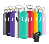 Super Sparrow Botella Agua Acero Inoxidable - Botella Agua Niños - 1L - Botella Termica Boca Estándar - Sin BPA, para Niños & Adultos, Deporte, Oficina, Yoga, Ciclismo