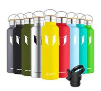 Super Sparrow Botella Agua Acero Inoxidable - Botella Agua Niños - 1L - Botella Termica Boca Estándar - Sin BPA, para Niños & Adultos, Deporte, Oficina, Yoga, Ciclismo