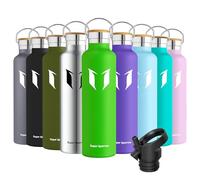 Super Sparrow Botella Agua Acero Inoxidable - Botella Agua Niños - 1L - Botella Termica Boca Estándar - Sin BPA, para Niños & Adultos, Deporte, Oficina, Yoga, Ciclismo