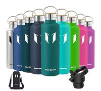 Super Sparrow Botella Agua Acero Inoxidable - Botella Agua Niños - 1L - Botella Termica Boca Estándar - Sin BPA, para Niños & Adultos, Deporte, Oficina, Yoga, Ciclismo