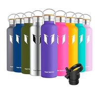 Super Sparrow Botella Agua Acero Inoxidable - Botella Agua Niños - 1L - Botella Termica Boca Estándar - Sin BPA, para Niños & Adultos, Deporte, Oficina, Yoga, Ciclismo