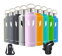 Super Sparrow Botella Agua Acero Inoxidable - Botella Agua Niños - 1L - Botella Termica Boca Estándar - Sin BPA, para Niños & Adultos, Deporte, Oficina, Yoga, Ciclismo