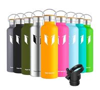 Super Sparrow Botella Agua Acero Inoxidable - Botella Agua Niños - 1L - Botella Termica Boca Estándar - Sin BPA, para Niños & Adultos, Deporte, Oficina, Yoga, Ciclismo