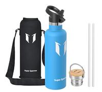 Super Sparrow Botella Agua Acero Inoxidable - Botella Agua Niños - 1L - Botella Termica Boca Estándar - Sin BPA, para Niños & Adultos, Deporte, Oficina, Yoga, Ciclismo