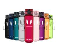 Super Sparrow Botella de Agua Deportiva - 1000ml - Sin BPA (Transparente- Rojo Imperial)