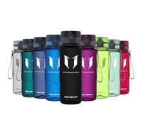 Super Sparrow Botella de Agua Deportiva - 750ml - Sin BPA (Transparente- Negro)