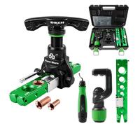 Super Stars Kit de herramientas de abocinado de 0,6cm - 1,9cm, herramienta de abocinado simple HVAC 45° tipo excéntrico con cortador de tuberías para tubería de cobre (kit 5 en 1)
