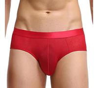 Super suave ropa interior cómoda hielo seda pura malla transparente hombres slips impreso pantalones cortos sexy exótico cintura baja calzoncillos, XL