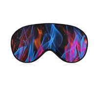 Super suave suave azul y rojo fuego arte antifaz para niños niñas, cubierta de ojos con banda elástica antifaz para dormir cubierta de ojos de avión para viajes trabajo turno dormir siestas