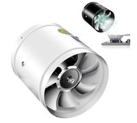 Súper succión multifuncional, extractor silencioso, potente extractor silencioso, ventilador de ventilación Extractor de cocina de aleación de aluminio con rejilla protectora, ventilador de ventilació