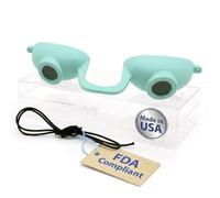 Super Sunnies EVO Flex - Gafas de bronceado compatibles con la FDA, gafas de bronceado UV para protección ocular de bronceado, permite visibilidad, con una funda transparente (verde azulado)
