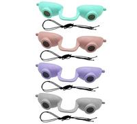 Super Sunnies EVO Flex - Protección ocular UV compatible con la FDA, protectores oculares delgados y flexibles, gafas de bronceado para cama, gafas de terapia de luz roja con correa, paquete de 4