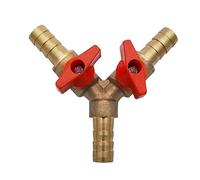 SUPER TOOL HA4020A - Conector de manguera de 3 vías, divisor, latón y aleación de zinc, 10 mm, válvula de bola para agua, aceite y gas para riego de jardín, construcción naval, construcción e