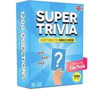Super Trivia - Juegos de mesa adulto con 1200 Preguntas - Divertido Juego Mesa - Juegos de cartas Trivial para la Familia con Adolescentes y Adultos - Regalo Chico - Juego de Fiesta (English)
