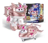 Super Wings Avión Transformer Supercharged Golden Girl, Altura Aprox. 12,7 cm, 2-in-1 Transformer Figura de avión y Robot de Juguete para niños y niñas a Partir de 3 años