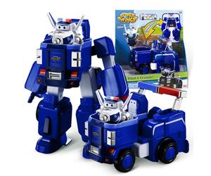 Super Wings - Coche Robot transformable Paul's Cruiser 18 cm + 1 Figura 5 cm - Coche y avión de Juguete Transform-a-Bots de la Serie de animación Super Wings - Juguetes para niños a Partir de 3 años