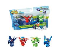 Super Wings EU720040C Agent Chace, Flip, Jerome & Mira Transform-a-Bots 4 Pack Toy for 3+ Year Old Boys Girls, Multicolored, 2'