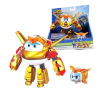 Super Wings EU770441 - Transforming Golden Boy & Pet, Figura de Juguete transformable de Aprox. 12 cm con Mascota de Aprox. 4,3 cm, para niños a Partir de 3 años