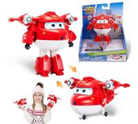 Super Wings Jett Supercargado Transformable - Figura de Avión a Robot en 10 Pasos - Colección Temporada 4 para Niños +3 Años - Sin Pilas Requeridas