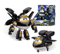 Super Wings Juguete Transformable, 5'' Dark Golden Boy Avión Figura Transformable, Modo 2 en 1 Robot de Rescate para Niños 3-6 Años, Temporada 10