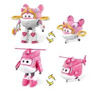Super Wings Juguetes robóticos transformables 2PCS Sara & Dizzy, 2 en 1 Figuras de acción, 12,7 cm de Altura, Juguetes transformables en avión para niños y niñas a Partir de 3 años
