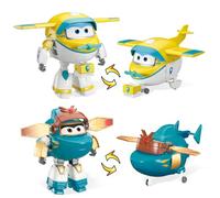 Super Wings Juguetes robóticos transformables 2PCS Snap y Solar, 2 en 1 Figuras de acción, 12,7 cm de Altura, Juguetes transformables en avión para niños y niñas a Partir de 3 años