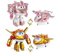 Super Wings Juguetes transformables2PCS Golden Boy y Golden Girl, Figuras de acción 2 en 1, Juguetes Robot-avión de 12,7 cm, acción transformables para niños y niñas a Partir de 3 años