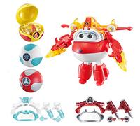 Super Wings S6 5 Pulgadas Transformación Jett y Bola - Robots de Hierro Poder Deformación a Avión Figuras de Acción Anime Kid Toys