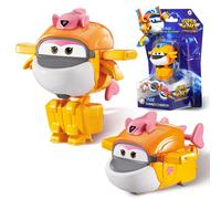 Super Wings Toys Transformable 2 en Tiki Robot Transformando Figuras de accin 2-en-1 Juguetes Robot para nias para nios 4-6 6-8 Juguetes de pl