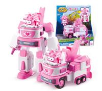 Super Wings Transformations Plane Dizzy's Rescue Tow, Gran Figura de Juego para niños, avión de Juguete transformable, Figura de vehículo y Robot, Juguetes para niños a Partir de 3 años - 18 cm.